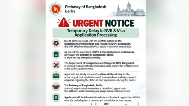Bangladesh missions worldwide hit by visa server outage