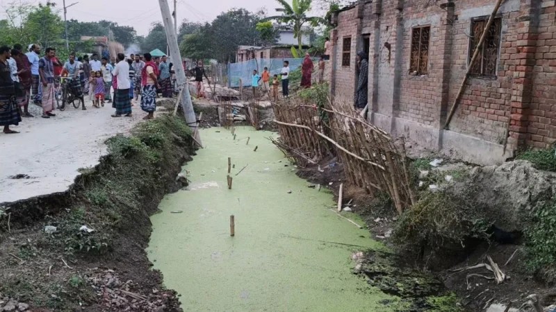 Stalled Drainage Project in Shibganj Highlights